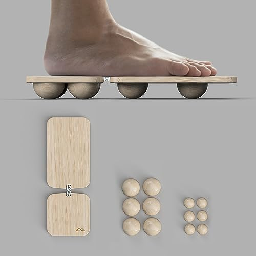 SteadySole foot balance board for lower leg mobility training | Wobble Board Balance Trainer | Foot exercises for fallen arches splayfoot and supination | Blackboard foot trainer alternative