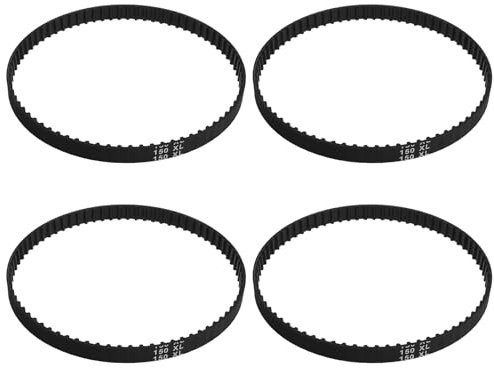 SG Store 4Pcs 150XL037 Timing Belt Replacement Rubber Drive Belt 75 Teeth Black Cogged Geared Belt Accessories for Inprinters Sanding Machines Packaging Machinery