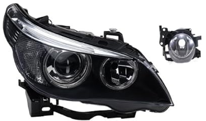 Johns, Faros delanteros de xenón aptos para BMW Serie 5 E60 E61 01/2005-03/07 D1S H7 Re. + niebla.