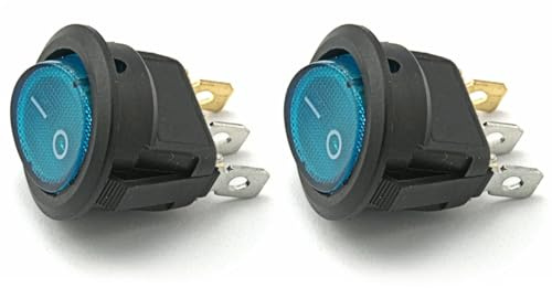 12 V 20 A Schalter, 2 Stück Mini-Kippschalter mit LED-Licht und 3-polig für Fahrzeuge und Boote