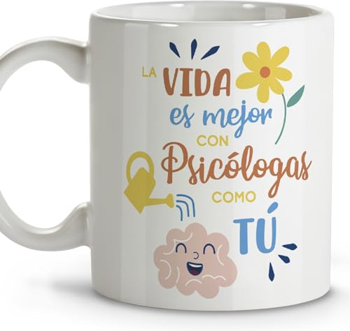 LolaPix Taza psicóloga. Tazas originales para regalar. Regalos psicologos. Tazas personalizadas. Taza cerámica 330 ml.