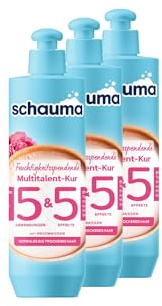 SCHAUMA 5&5 Feuchtigkeitsspendende Multitalent-Kur (3x 300 ml), Haarmaske versorgt das Haar mit Feuchtigkeit, Haarkur bietet Hitzeschutz & Anti-Frizz, für normales bis trockenes Haar