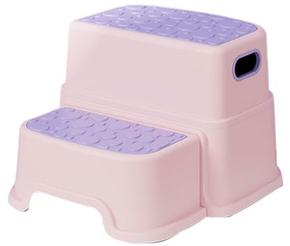 dijiusidy Kunststoff Tritthocker für Kleinkinder, rutschfest und langlebig, Kleiner zweistufiger Tritthocker für Kinder, PP, kleine Tritthocker, multifunktional, Rosa