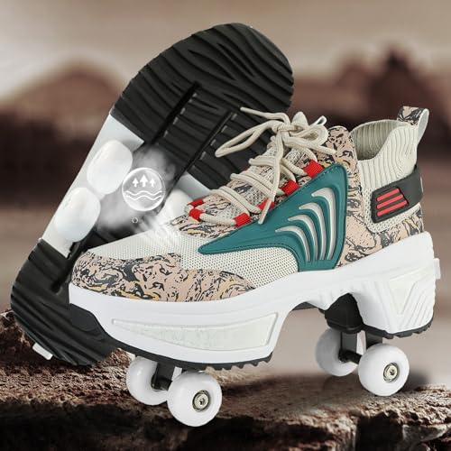 Rollschuhe,Schuhe mit Rollen für Mädchen and Jungen,Roller Skate Shoes,Wechseln Sie Beliebig Zwischens Rollschuhen und Sportschuhen