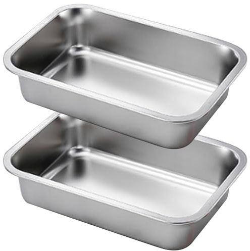Wedhapy 2PCS Lasagna Pan,Caraway Cookware 9x13 Inch Stainless Steel Baking Pans, Rectangle Cake Pan, Stackable Deep Baking Pan, Lasagna Baking Dish for Brownie