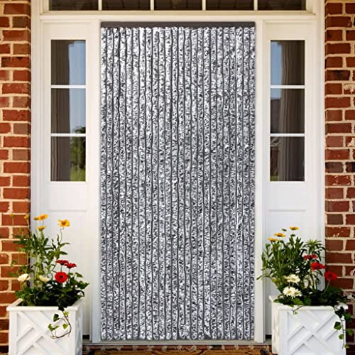 Kavolet Türvorhang aus Chenille, 90x220 cm Fadenvorhang Insektenschutz Fliegenschutz Vorhang Flauschvorhang Plüschvorhang Türvorhang für Camping Wohnwagen Braun und Beige