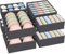 ZHHGOO Juego de 8 Organizador Ropa Interior, 24/8/6 Compartimentos Organizadores de Cajones, Organizador Cajones para Guardar Ropa Interior, Calcetines, Pantalones, Corbatas, Gris Oscuro