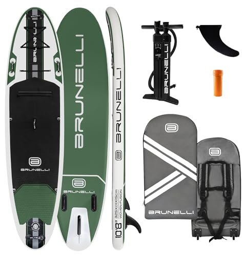 BRUNELLI 10.8 Woven X Fusion Double Layer iSUP Board aufblasbar Stand Up Paddle 325cm grün