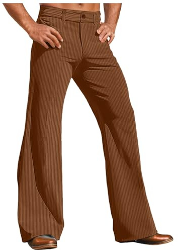 Tobysper Cord Hose Männer Ausgestellte Hose 70er Jahre Herren Schlaghose 70er Jahre Karneval Disco Outfits Herrenhose Karneval Mottoparty 70er Hippie Kostüme