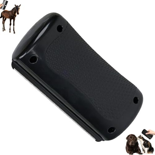 Professionelle Fellpflege-Bürste, Pferdebürste, Haustier-Enthaarungsbürste, Pet Hair Removal Brush Grooming Tool, Hunde, Katzen, Schafe Care Brush, Haarentfernung Für Haustiere (Schwarz)