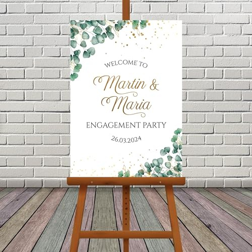 Eucalyptus Engagement Party Welcome Sign, A1, A2, A3 or A4, Engagement Party Signs, Engagement Decorations, Modern Engagement Party Sign