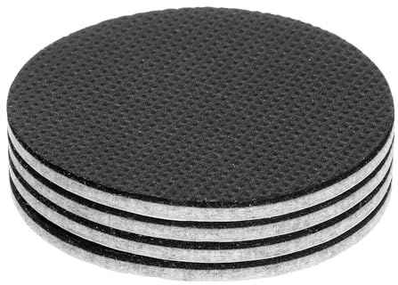 sourcing map 4 Pcs Felt & EVA Furniture Pads, 3 1/8 (80mm) Round Furniture Feet Wood Floor Protectors Self Adhesive for Protecting Hardwood Floors, Table Legs and Chair Legs, Gray+Black