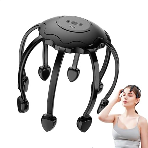 Wusideday Masajeador de cabeza de pulpo | Herramienta de masaje automático | del cuero cabelludo de garra de pulpo | Masajeador de cabeza de 8 garras | Rascador automático de cabeza de pulpo de 360