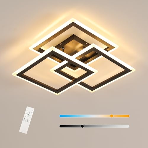Comely Dreieckige LED-Deckenleuchte, Acryl, schwarz, stufenlos dimmbar, 47cm, 40w