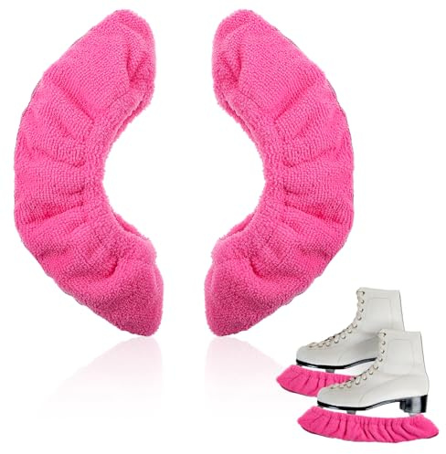 Larrel Ice Skate Blade Covers, Pink Soft Ice Skate Guards Durable Sports Blade Cover Protector Skating Accessories for Figure Skating Hockey Toddler Kids Youth,Girls