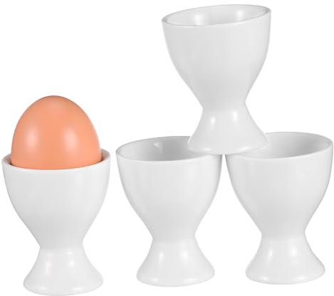 HIAKDOFT 4piezas Huevera De Cerámica Para Huevos Duros Huevera Decorativa Individual Para Cocina Soporte De Cerámica Para Servir y Exhibir Huevos