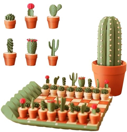 Cactichess - Jeu D'échecs Enroulable en Forme de Cactus, Échiquier en Forme de Cactus pour Forgecore, Jeux D'échecs Magnétiques pour Adultes, Jeu D'échecs Imprimé en 3d, Échiquiers et Pièces(1pc)