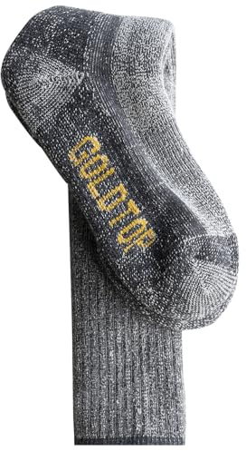 Goldtop Calcetines térmicos gruesos de lana merino para hombre, 75 % lana merina, hasta la rodilla, esquí, snowboard, caza, senderismo, pescador y pesca, calcetines de botas de agua 6-8, 8-10, 10-12