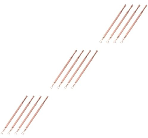 Healvian 12 Stück Teiliges Edelstahl Nagelgel Entferner Dreieckiger Nagelhautschieber mit Ergonomischem Griff Schmerzfreies Entfernen von Gel-politur und Nagelhaut für Maniküre und Pediküre