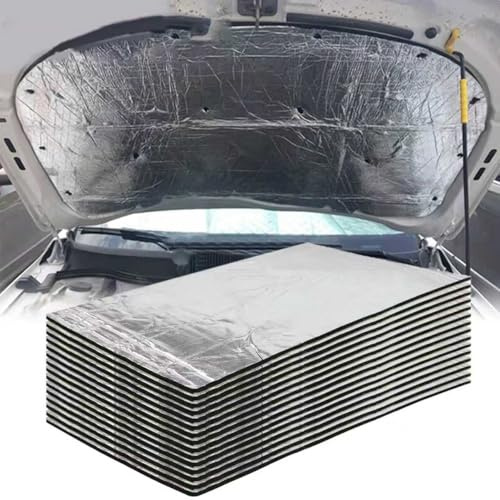 KNZDQ 10mm Tapis D'isolation Phonique et Thermique Voiture pour Dacia Dokker/Duster Van/Jogger Extreme/Lodgy Stepway/Logan 2000-2024, Imperméable Insonorisant Étanche Lgnifuge de Voiture Capot Porte