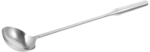 Toyvian Cuchara para Servir Grande de Acero Inoxidable Mango Largo Ergonómico, Cucharón para Wok Multifuncional para Chef Profesional en Restaurantes y Cocinas Industriales