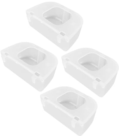 Housoutil Set 4 Pezzi Mangiatoia Trasparente Sospesa per Uccelli Contenitore Cibo per Piccioni e Pappagalli Ciotola Smontabile per Gabbia Coperchio Bianco