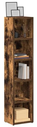 Frdhee Bücherregal,CD-Regale 2 STK. Räuchereiche Standregal 21x16x93,5 cm Holzwerkstoff Aktenregal,Aufbewahrungsregal für Büro,Wohnzimmer,Schlafzimmer
