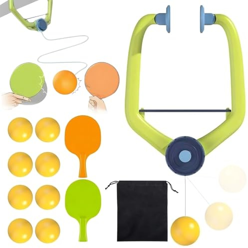Tür-Pingpong-Spiel Über der Tür, Tischtennis Trainer Set, Verstellbares Tischtennis Trainer Zum Aufhängen, Door Ping Pong Game, Pingpong-Trainer für Übungs Familienspiele