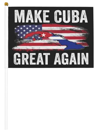 Bandiera cubana Make Cuba Great Again con bandiera da parata, 14x21 cm