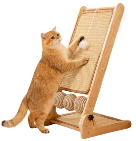 Tiragraffi a Colonna,Gioco Pieghevole Antinoia per Animali | Tappetino in Sisal per Graffi Indoor - Ideale per Sala Pranzo, Soggiorno, Camera, Balcone