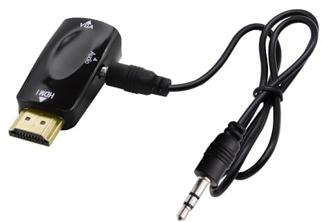 YARCHONN Adattatore HDMI a VGA 1080P convertitore con porta audio da 3,5 mm | Convertitore da HDMI maschio a VGA femmina con cavo di uscita audio da 0,5 m da 3,5 mm per PC HDTV monitor proiettore