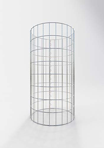 GABIONA - Gabionensäule HxD: 80 x 42 cm - Maschenweite 5 x 10 cm - Runder, verzinkter Gabionenkorb für den Garten