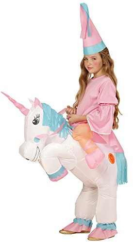 W WIDMANN MILANO Party Fashion - Costume gonfiabile da unicorno per bambini | Costume gonfiabile da unicorno per bambini con ventilatore integrato e cappello da fata - per Carnevale e feste a tema