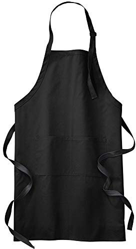 Star and Stripes Chef Apron - Black, 65% Polyester, 35% Cotton, Free Size, Long