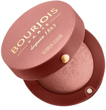 Bourjois Little Round Pot Blush, 03 Brun Cuivre, Per tutto il giorno, Finish naturale, Look delicato, Pigmenti a lunga tenuta, Texture sfumabile, Texture leggera, 2.5 g
