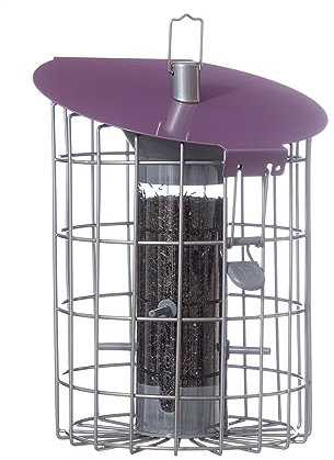 The Nuttery Roundhaus Nyjer (Niger) Seed Feeder – Squirrel Proof Hanging Bird Feeder – Durable Metal Garden Bird Feeder – Easy to Fill & Clean – Large Capacity Finch Seed Feeder for Small Birds