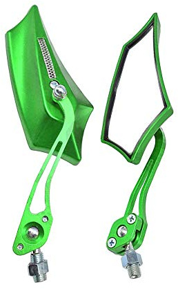 Mintice 1 Paio Verde Universale Moto Specchietti Retrovisore Specchietto Manubrio Specchio Laterale Scheletro Cranio 8mm 10mm Filettato
