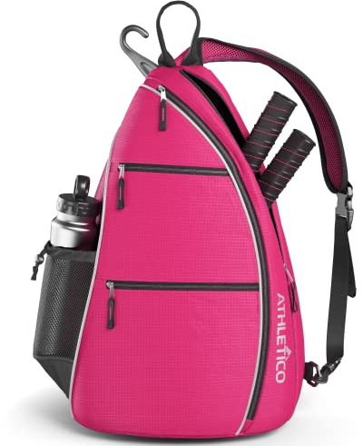 Athletico Sling Bag - Crossbody Backpack for Pickleball, Tennis, Racketball, and Travel for Men and Women (Pink)