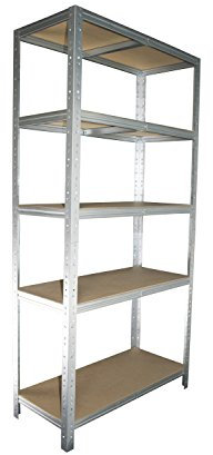 Shelf Creations BASIC Schwerlastregal 180x130x60cm verzinkt 5 Böden Steckregal Kellerregal Lagerregal Werkstattregal Archivregal Haushaltsregal Ordnerregal Metallregal Garagenregal Fachbodenregal
