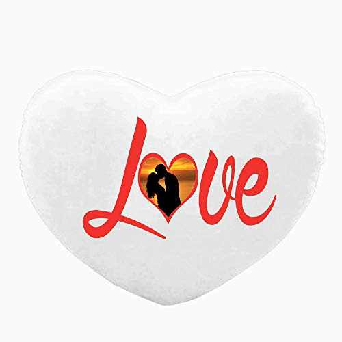 CreaTu Coussin en forme de cœur personnalisé avec photo, texte et image, fabriqué en Italie avec rembourrage