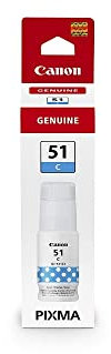 Canon GI-51 C Bouteille d'encre pour imprimante jet d'encre PIXMA MEGATANK, haut rendement, Cyan