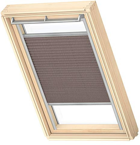 VELUX Original Dachfenster Plissee für M06, Mokka Gepunktet, mit Grauer Führungsschiene