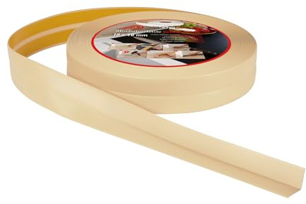 Battiscopa Morbido PVC Autoadesivo Flessibile Divisibile 18x18mm 5m Cremoso | Nastro sigillante angolare, per cucina, bagno, lavabo, vasca e finestre, montaggio facile