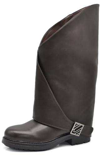 IF Fashion Scarpe Stivali da Donna Al Polpaccio Largo Biker Motociclista Con Fibbie Anfibi WZ688-66