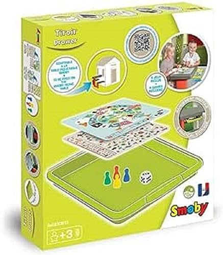 Smoby - Spiele-Schublade - Spielhauszubehör - inklusive Spielkarten, Spielfiguren und Würfel, für den Smoby Picknicktisch, ab 3 Jahren geeignet