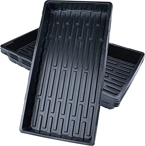 LOGT 6 bandejas de plástico para Plantas de 54 x 30 cm, bandejas para Plantas rectangulares Negras, bandejas para Plantas sin Agujeros, para germinación de Plantas, microvegetales hidropónicos