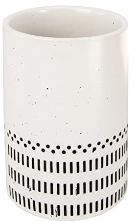 Kleine Wolke Zahnputzbecher Alva, Accessoires, Farbe Schwarz Weiss, Material: Steinzeug