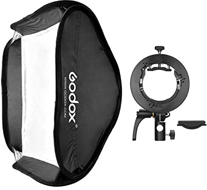 Godox 80 * 80cm/31 * 31inch Flash Softbox Diffuser with S2-type Bracket Bowens Mount Carry Bag for Flash Speedlite Compatible with Godox AD200Pro/V1 series