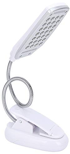 Lampe de bureau 6W 28 LED Clip sur la lampe de lecture Pince de lecture Lampe de table rotative à 360 degrés Lampe de bureau Lampe de soin des yeux Lampe de lecture de chevet USB rechargeable/batterie