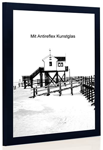 Bilderrahmen schwarz mit Antireflexglas - Bildgröße 40x60 cm - Leistenbreite 30mm